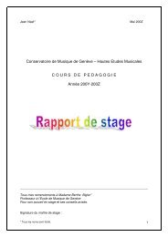 Conservatoire de Musique de Genève – Hautes Etudes ... - HEMU
