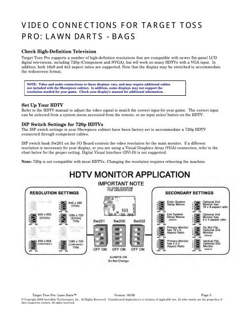 Dip Switch Chart