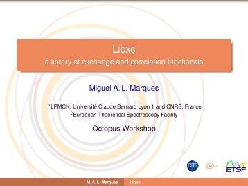 Libxc - a library of exchange and correlation functionals - TDDFT.org