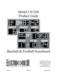 Download PDF Manual for LX1360 Scoreboard - Scoreboards