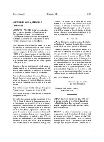 consejeria de vivienda, urbanismo y transportes - Diario Oficial de ...