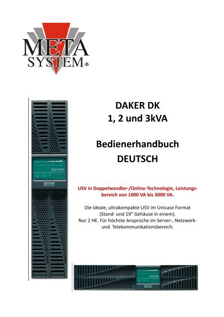 Handbuch DAKER DK 1000-3000 - Meta System Deutschland