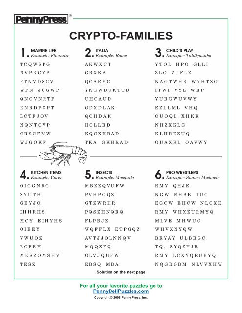 crypto list puzzles