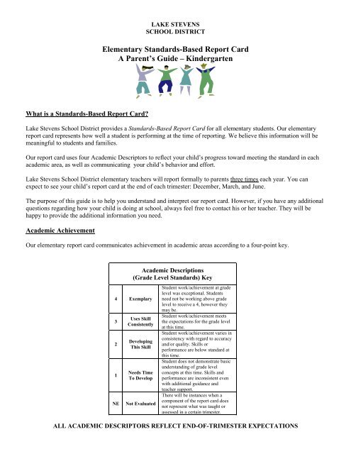Elementary Standards-Based Report Card A Parent's Guide ...