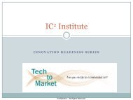 innovation readiness series - IC2 Institute - The University of Texas ...