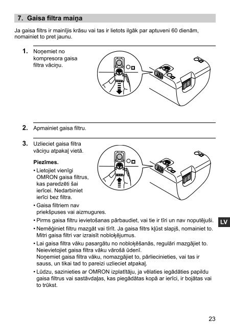 Kompresors â miglotÄjs Modelis NE-C801 - Omron Healthcare