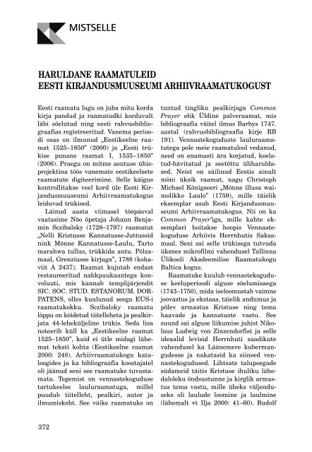 MISTSELLE - Keel ja Kirjandus