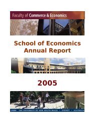 School of Economics Annual Report - The University of New South ...