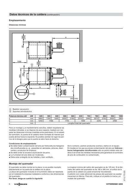 Datos técnicos Vitorond 200 VD2A de 320 a 1080 ... - Viessmann