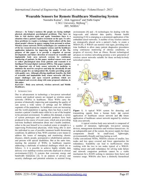 Wearable Sensors for Remote Healthcare Monitoring System