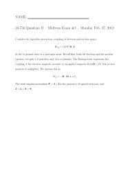 NAME: 33-756 Quantum II Midterm Exam #1 Monday, Feb. 27, 2012