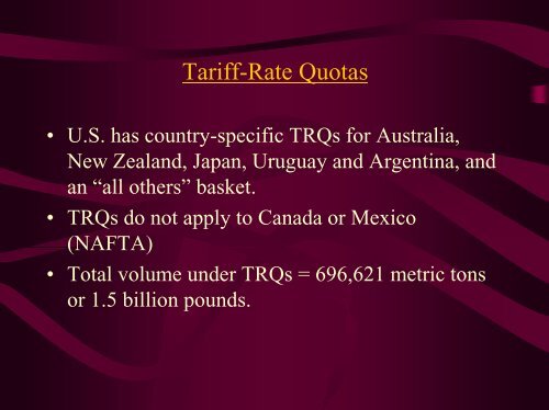 TPS Trade Negotiations Presentation - R-Calf