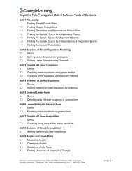 Cognitive Tutor® Integrated Math II Software Table of Contents