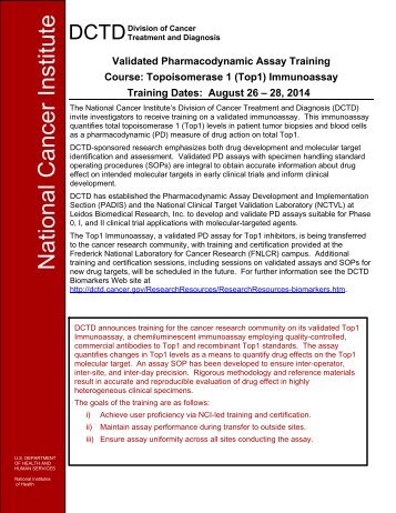 Training and Certification - NCI Division of Cancer Treatment and ...