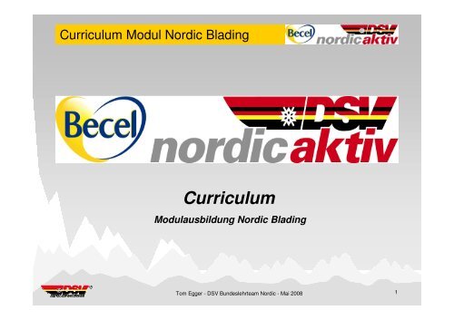 DSV Curriculum Nordic Blading - Deutscher Skiverband
