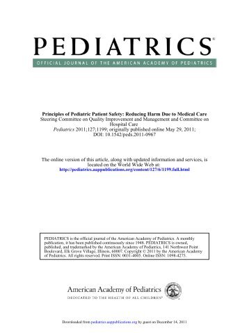 DOI: 10.1542/peds.2011-0967 ; originally published online May 29 ...