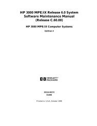 HP 3000 MPE/iX Release 6.0 System Software ... - HP MM Support