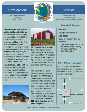 Agricultural Farm Building Exemption - Santa Rosa County