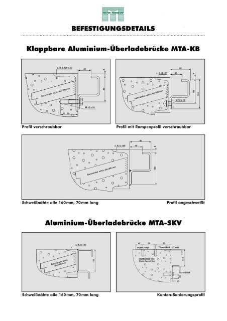 Befestigungsdetails mechanische Brücken - Meyer Tonndorf GmbH