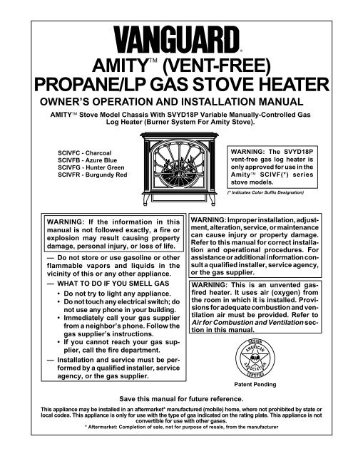 Amity Vent Free Propane Lp Gas Stove Heater Desa