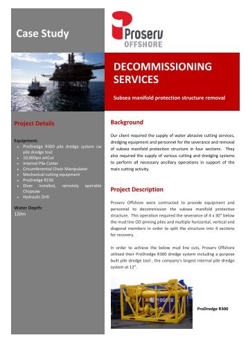 Case Study DECOMMISSIONING SERVICES - Decom North Sea