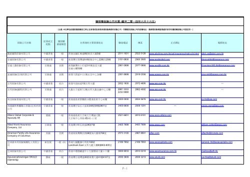 ç²ææ¬ä¿éªå¬å¸åå®(æªè³äºé¶ä¸ä¸å¹´å«æäºåäºæ¥) P - 1 - ä¿éªæ¥­ç£çè