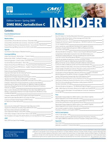 DME MAC Jurisdiction C INSIDER - CGS