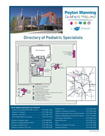 430189 DirectoryofPedSpecialists.indd - Peyton Manning Children's ...