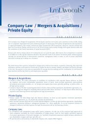 Company Law / Mergers & Acquisitions / Private Equity - Lmt Avocats