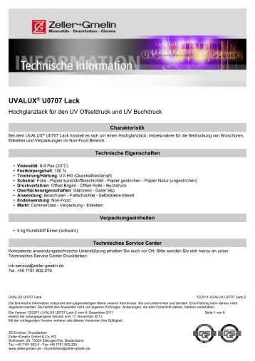 UVALUXÃ‚Â® U0707 Lack - Zeller+Gmelin GmbH