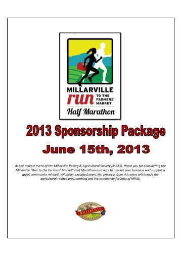 MARKET HALF MARATHON- Sponsorship Package - Millarville ...