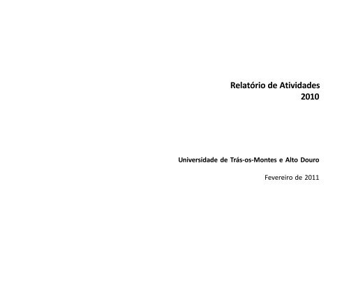 Relatório de Atividades 2010 - Utad