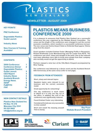 Newsletter August 2009.indd - Plastics New Zealand