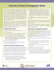 Overview of Types of Immigration Status - State Justice Institute