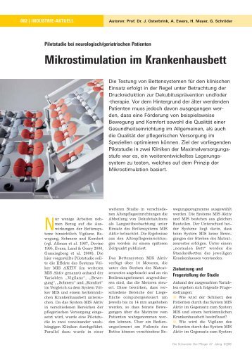 Mikrostimulation im Krankenhausbett - Sedorama