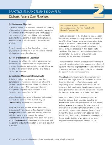 Diabetes Patient Care Flowsheet - Impact