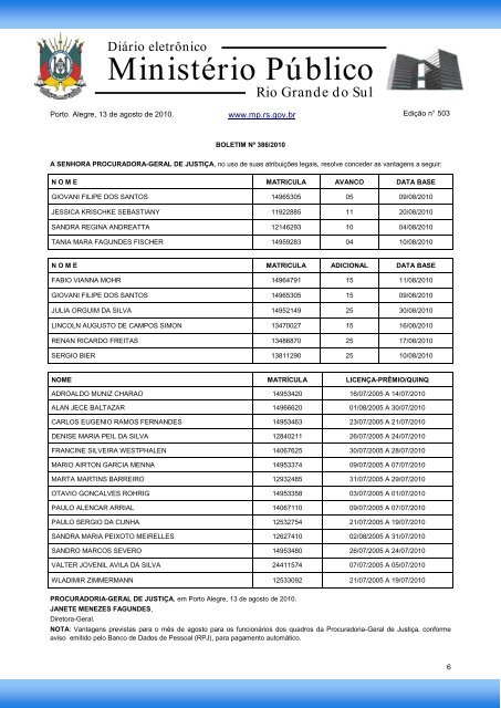 Procuradoria-Geral de JustiÃ§a - MinistÃ©rio PÃºblico - RS