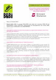 communiquÃ© de presse stalaven choisit b&b market ... - CXPLACE