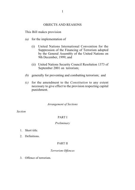 Anti Terrorism Act 2002 Anti Money Laundering Authority Amla