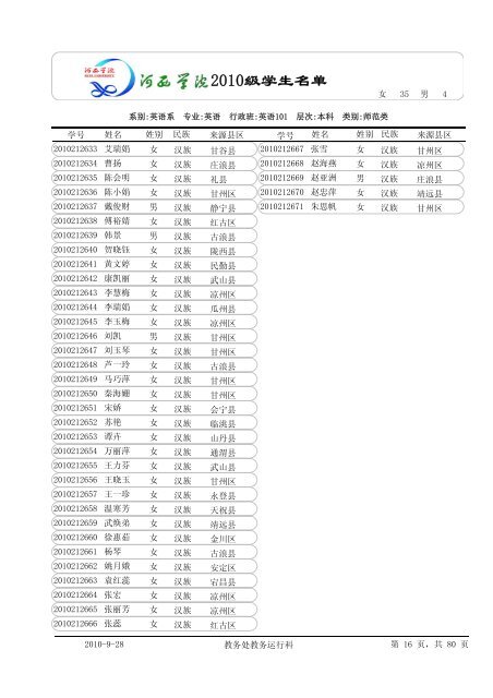 æ²³è¥¿å­¦é¢2010çº§