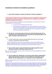 Assistance Animals Consultation questions - Victorian Law Reform ...