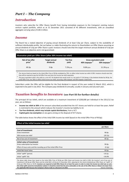 Northern 3 VCT PLC Application Form - Clubfinance