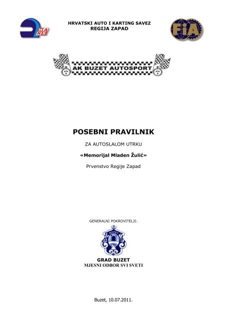 POSEBNI PRAVILNIK - Hrvatski auto i karting savez