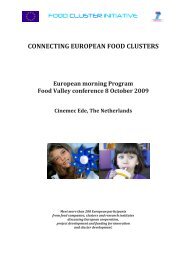 CONNECTING EUROPEAN FOOD CLUSTERS - Food Valley