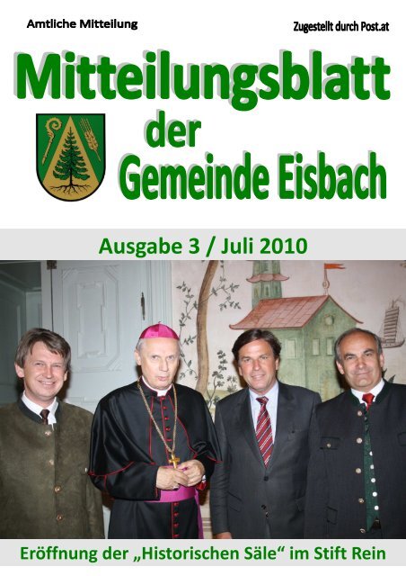 Mitteilungsblatt Ausgabe 3 ~ Juli 2010.pdf - Gemeinde Eisbach