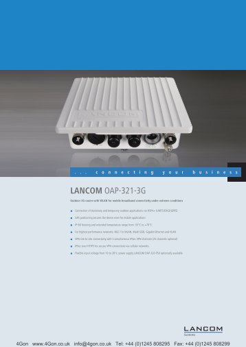 LANCOM OAP-321-3G Outdoor Router Datasheet (PDF) - 4Gon