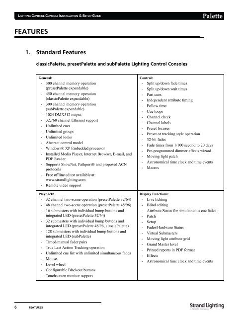 Palette Installation and Setup Guide - Grand Stage Company