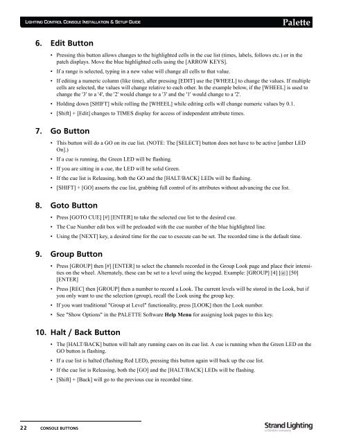 Palette Installation and Setup Guide - Grand Stage Company