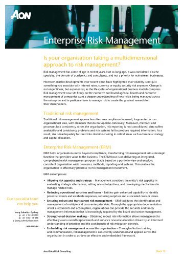 Enterprise Risk Management - Aon Australia