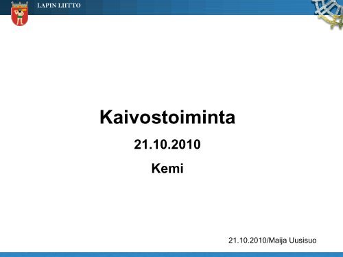 Kaivosala toimialaraportin valossa (pdf) - TEM Toimialapalvelu